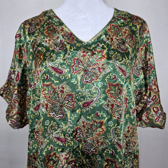 Naqui New York Womens Caftan Tunic Top Floral Boho Top Only Size Large - Picture 3 of 7